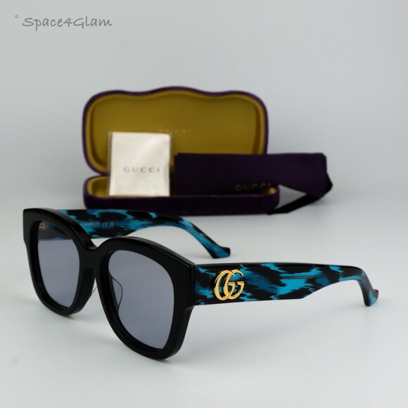 BRAND NEW Gucci GG1550SK 003 Black Violet Women Square Sunglasses GG 1550SK - Picture 1 of 8